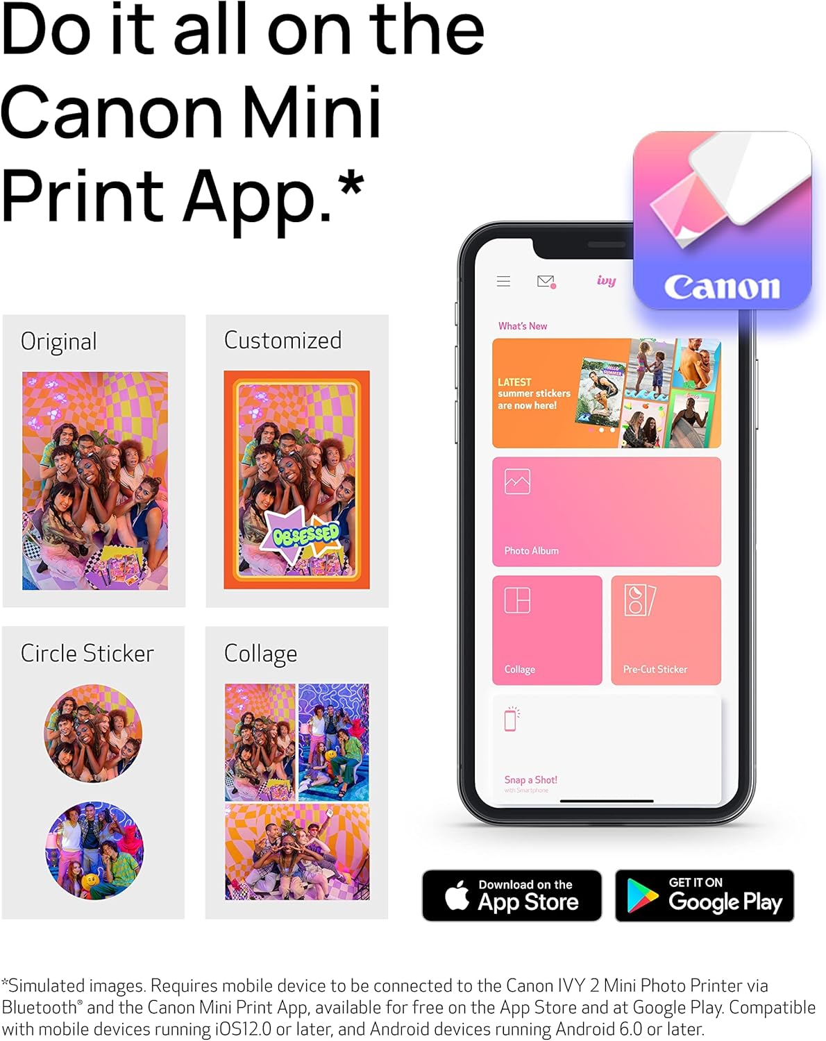 Canon Ivy 2™ Mini Photo Printer – Bluetooth, Pocket-Sized, Instant Prints